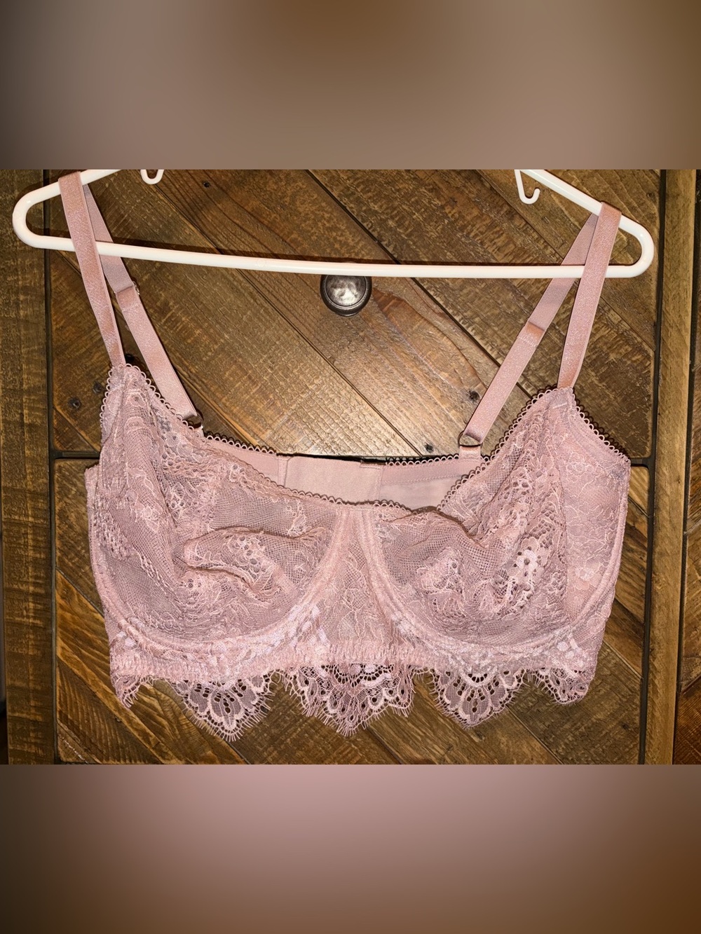 NWOT Victoria Secret Wires Lace Bralette in Dusty Rose 36DDD